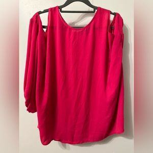ELOQUII pink cold shoulder blouse size 20